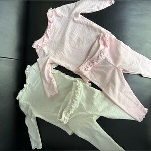 0-3 month matching ruffle sets